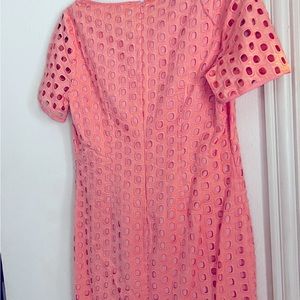 Adrianna Papell Mini above knee length, coral color boho/ eyelet dress